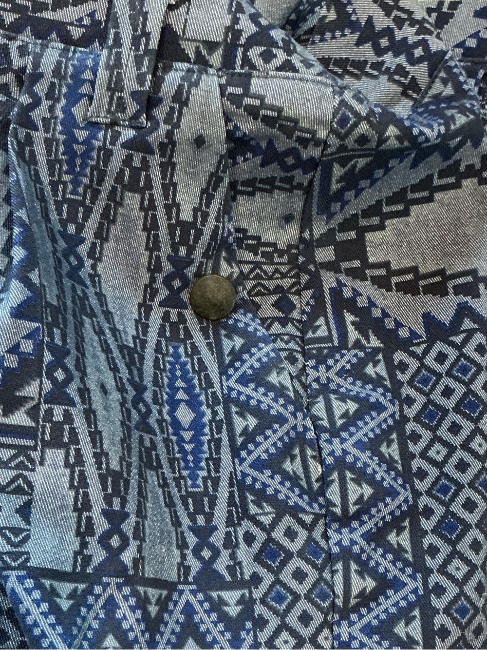 Cache Navy Patterned Button-Front Mini Skirt 42 Large - Picture 3 of 5